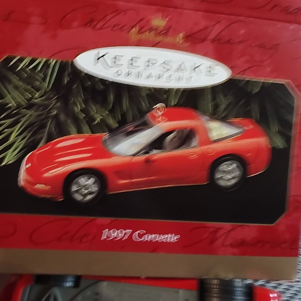 Vintage 1997 TORCH Red Corvette Hallmark Keepsake Ornament new in box